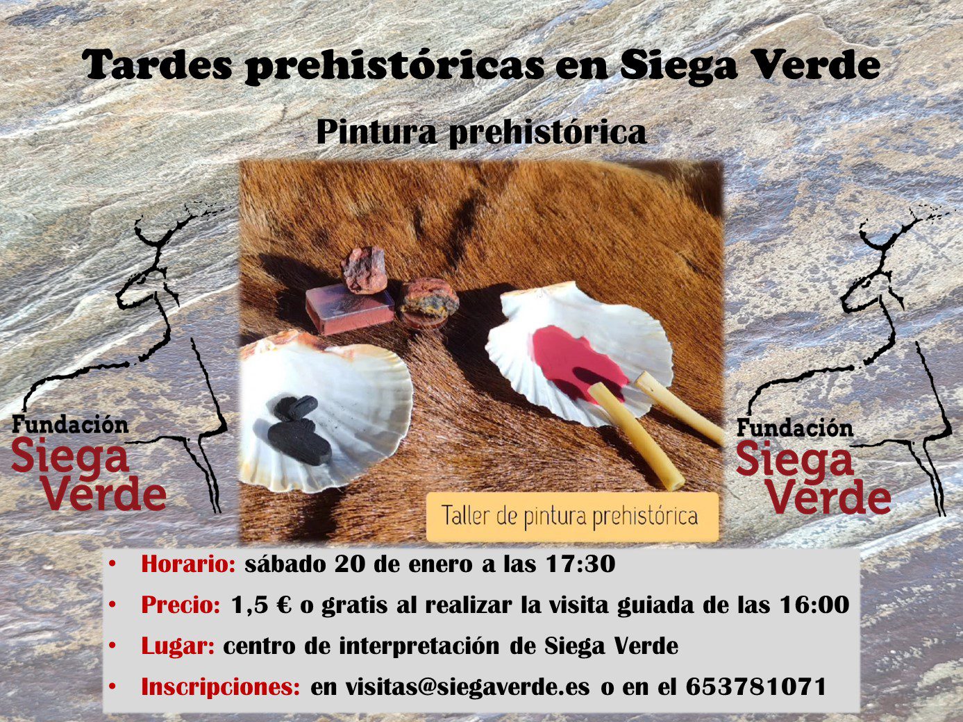Siega Verde mostrará este sábado 20 de enero  las técnicas pictóricas del Paleolítico Superior mediante sus Talleres Prehistóricos