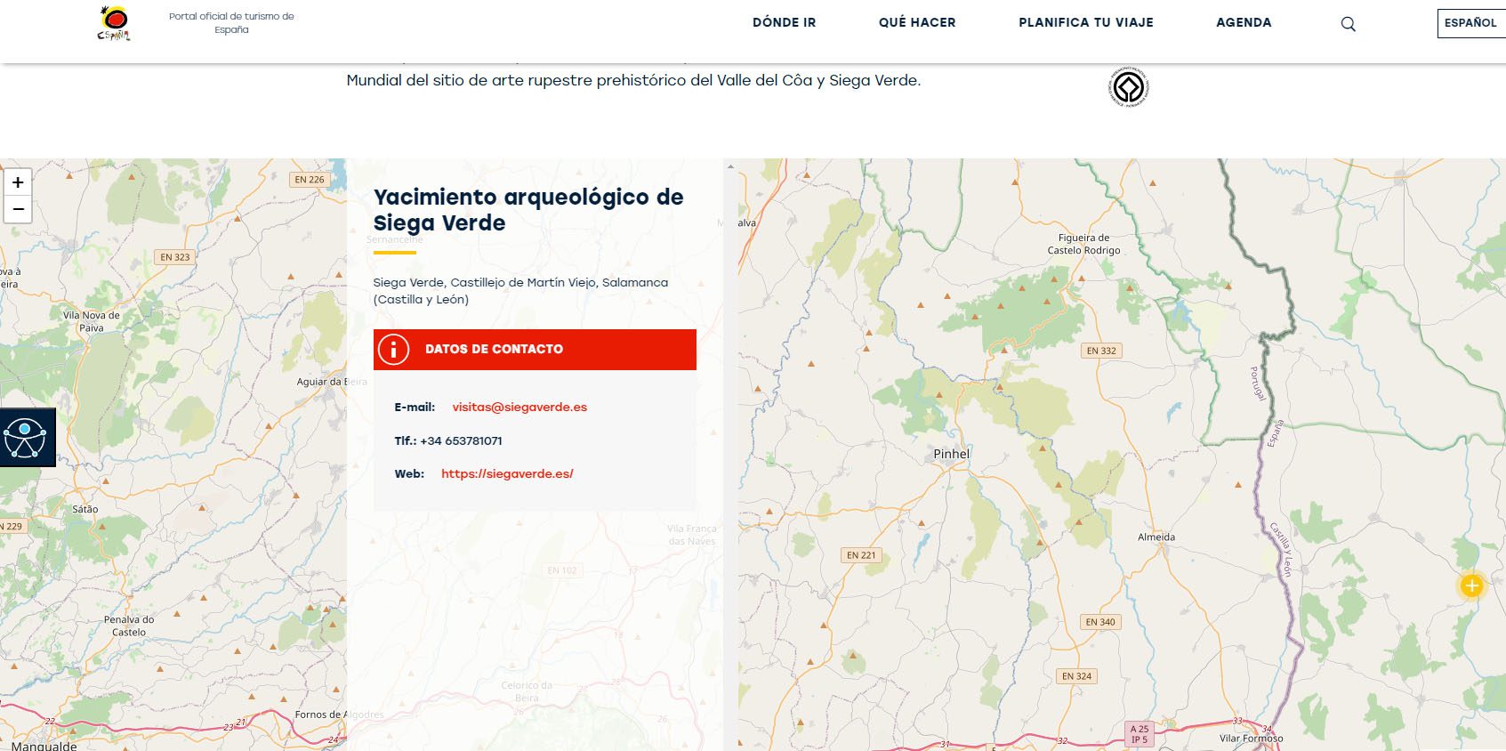Siega Verde, en el Portal Oficial de Turismo España